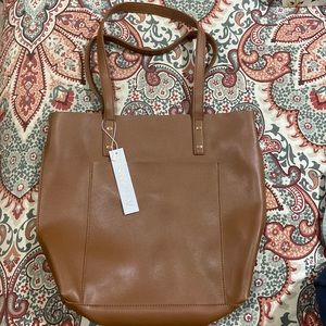 NWT  Henny + Lev Brown Vegan Leather Tote Bag
